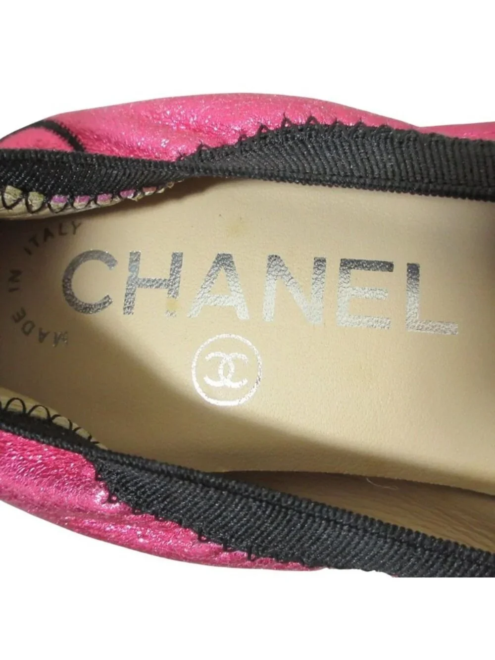 Chanel Ballet Shoes Pumps 35c Metallic Pink